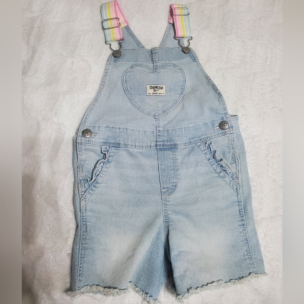 Oshkosh overalls 4t Nwot Heart Pocket Pastel Rainbow Details